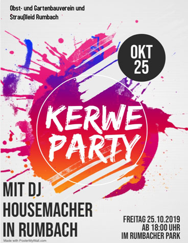 Kerwe Party in Rumbach - 25.10.2019